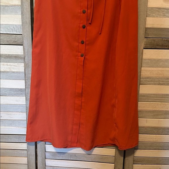 Urban Outfitters Rust Button-Front Midi Skirt - Picture 3 of 4